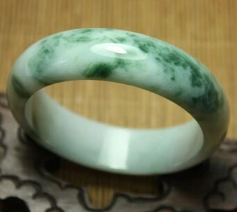 

002014 Certified Natural Green A Jadeite Jade Bangle Bracelet Handmade (A0429)