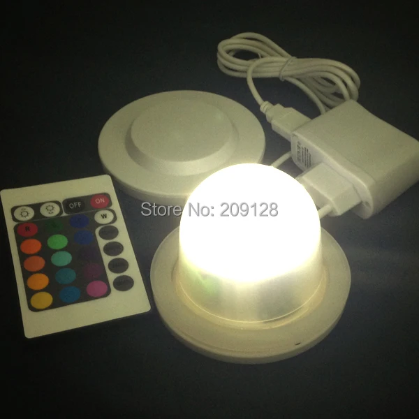 

Colors change waterproof battery powered led lighting induction base remote control