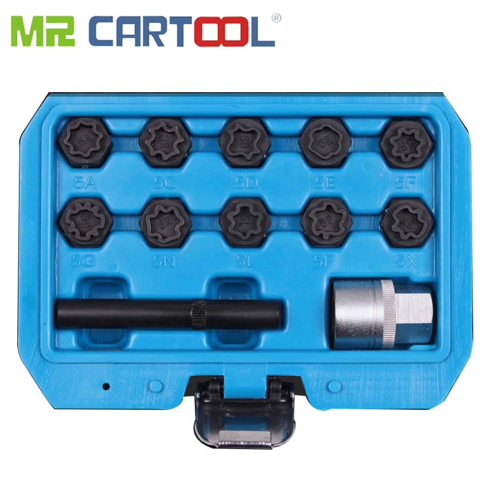 

MR CARTOOL 12pcs Screw Anti-Theft Tool Kit Wheel Lock Screw Socket for Mercedes Benz