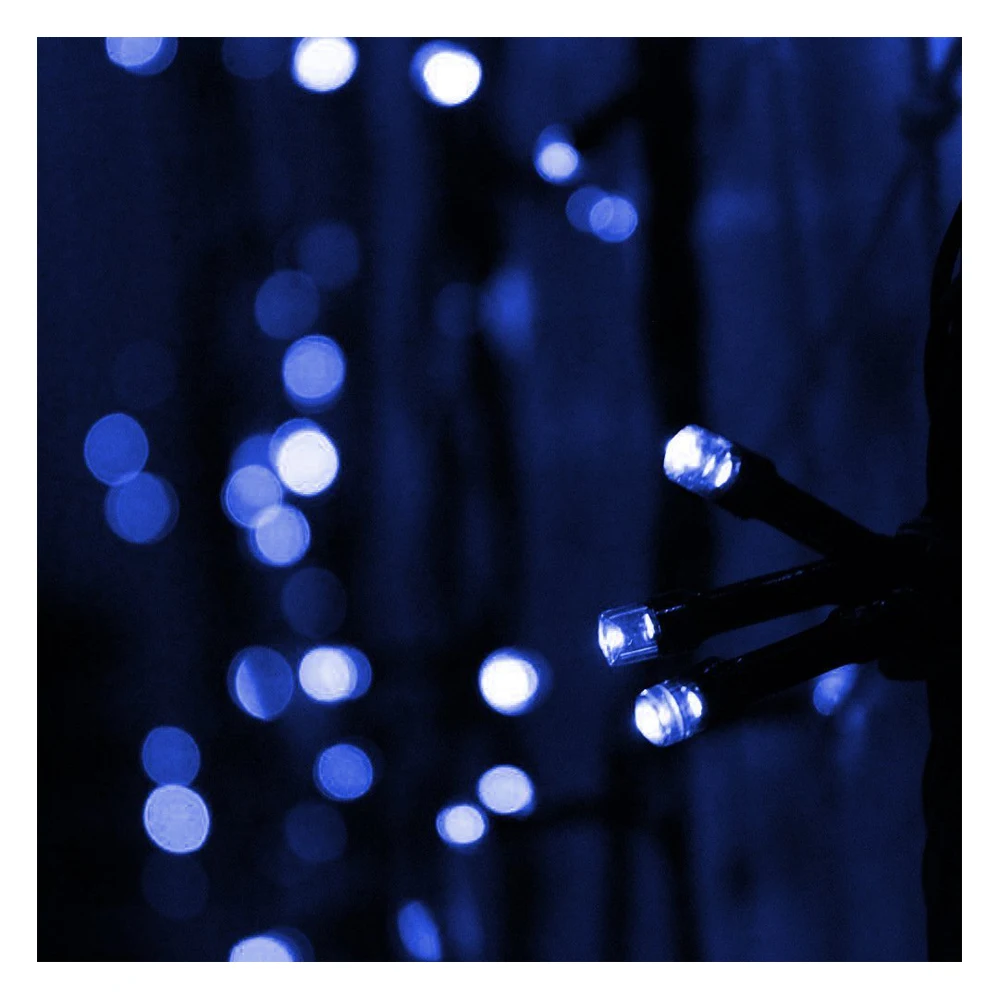 39 футов 12 м 100 светодиодный Светодиодный светильник на солнечной батарее, освещение сказочных гирлянд для уличных садов, домов, рождественской вечеринки(синие огни
