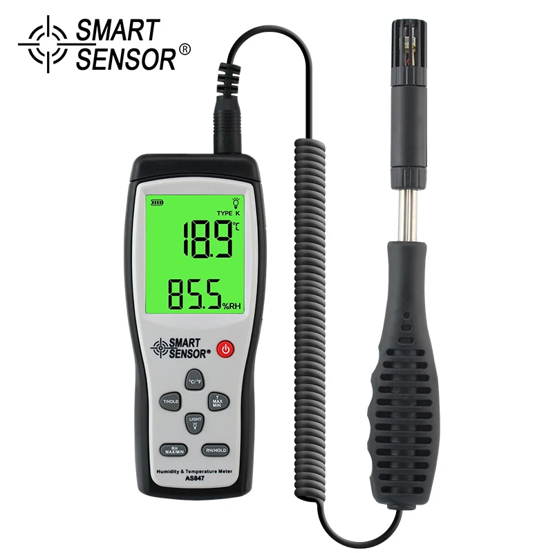 SMART SENSOR AS847 Hygrometer Humidity Meter 1050 K type Digital