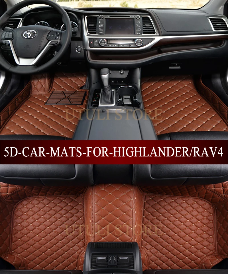 Кожаные автомобильные коврики для Toyota Fortuner Harrier Hilux Innova Highlander RAV4|car floor mats|floor linersfloor