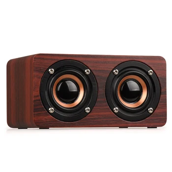 

W5 indoor and outdoor wooden wireless bluetooth Double Speakers With TF Card Loudspeakers Surround Mini Portable audio Boombox