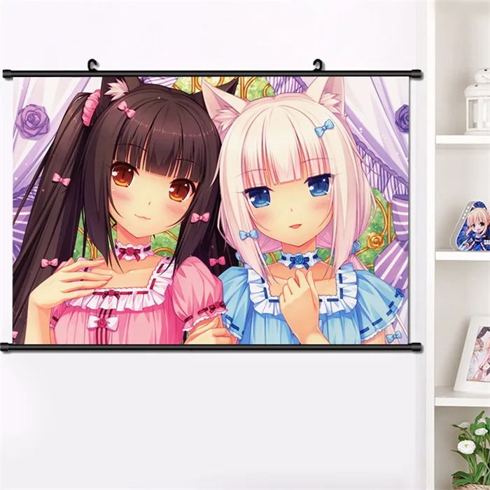 Аниме NEKOPARA Chocolat ванильный Azuki кокосовый настенный Свиток Плакат манга настенные подвесные плакаты модное украшение дома 40*60 см - Цвет: T