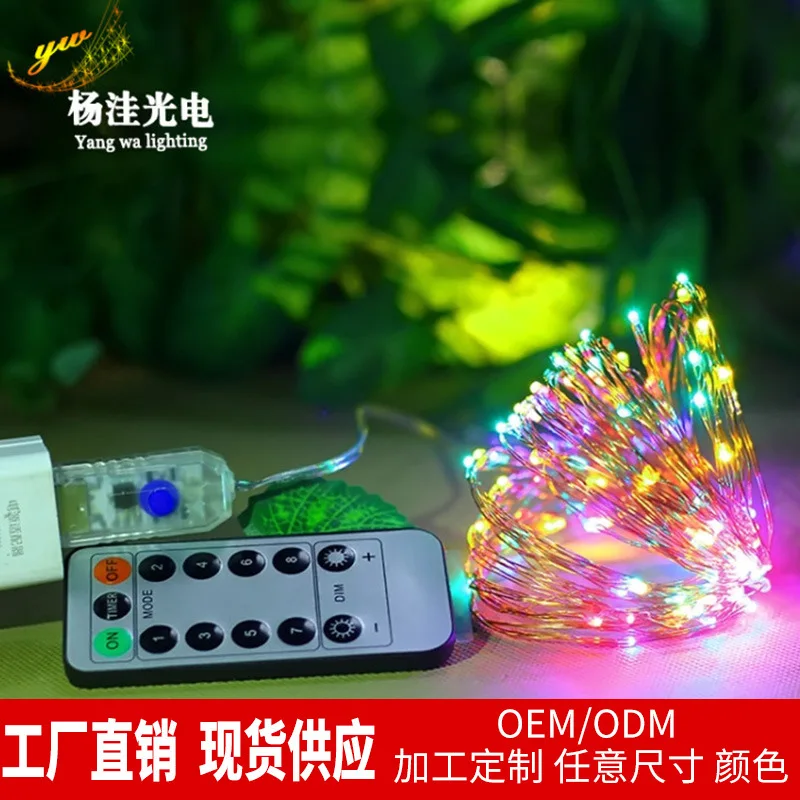 

copper lamp series of USB waterproof festive wedding outdoor Christmas lights colorful remote control led twinkle light
