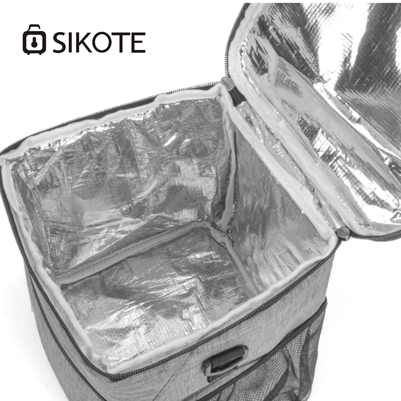 SIKOTE Oxford Cooler Bags for Wine Women Lunch Bag Black Bags Cooler Lunch Box Bags Waterproof Thermal Food Fruit Package