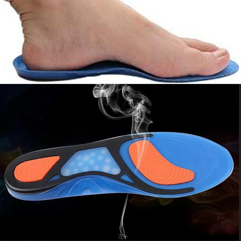 JUP3 Pairs Silicon Gel Can be Cut Insoles Shock Absorption Soft Comfortable Insole Men Women SportsMale Elastic Shock Absorption