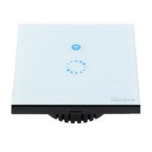 Sonoff сенсорный Wifi переключатель роскошный Glass1 настенный беспроводной переключатель синхронизации с помощью приложения для умного дома 2а/400 Вт