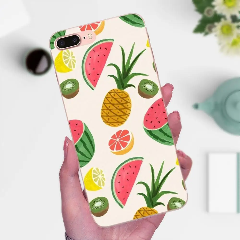 Летний Фруктовый ананас Арбуз Лимон для Apple iPhone 4 4S 5 5C 5S SE 6 6S 7 8 Plus X XS Max XR мягкий