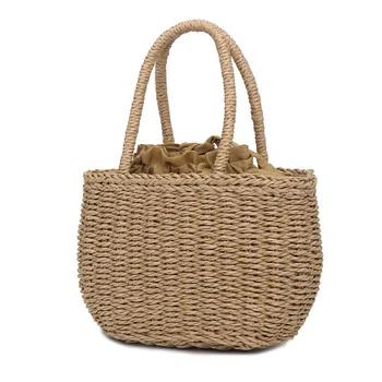 

Women Bag Fashion Straw Woven Solid Color Handbag Casual Wild Handbag sac main femme bags for women 2019 schoudertas dames
