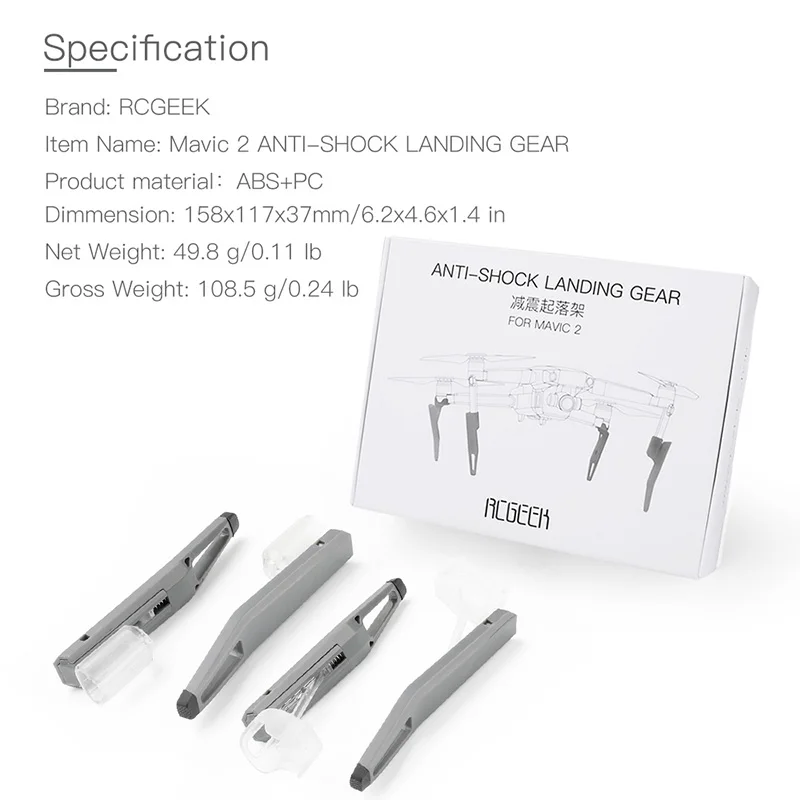 80mm heighten extended landing gear spring shock absorber legs for dji mavic 2 zoom pro drone Accessories  1 (16)