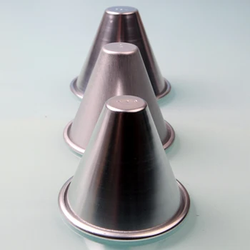 

10 Pcs Per Lot Quality 9*2.8*8 cm Cone Conus Shape Aluminium Jelly Pudding Tart Cake Cheese Mold DIY Baking Mould Molds