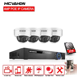 HCVAHDN 4CH 5MP CCTV система NVR Home Security Крытый наружный монитор комплект с 4 шт 4MP POE IP Камера Ночное видение xmeye приложение для просмотра