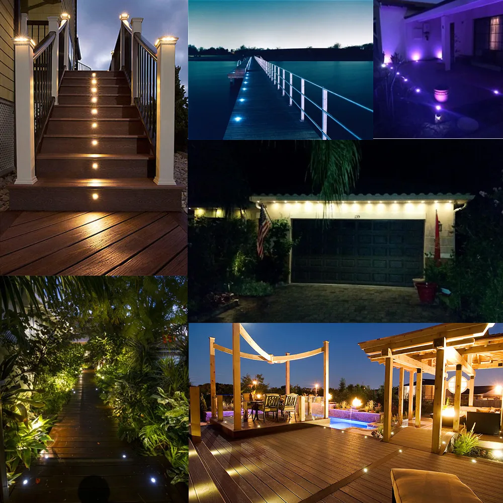 Escada da Cozinha Luzes para Alexa Inteligente Wifi Telefone Controle Rgb - Rgbw 12 v Ip67 Passo Led Deck Ferroviário Eco Google Casa Ifttt 10x61mm App 13 Lâmpadas subterrâneas