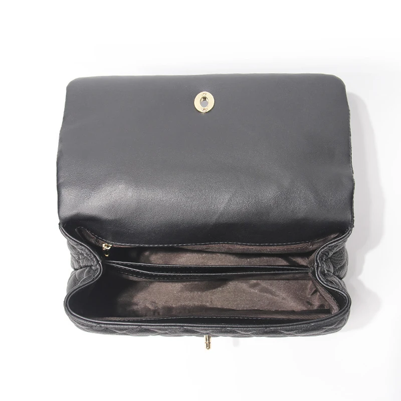 Genuine Leather Lady bag 2019 new Fashion luxury design handbag First layer Cowhide Rhombus chain package Shoulder Messenger Bag