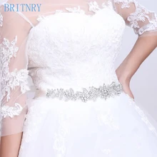BRITNRY реальные фотографии цвета слоновой кости горный хрусталь пояс роскошный хрустальный пояс атласные кружевные ленты пояс невесты Дешевые платье пояс