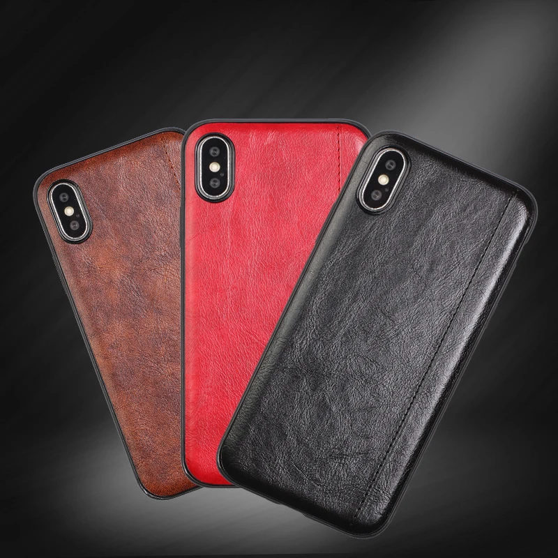 

Skin Leather Phone Case for iPhone 8 7 6 6s Plus Cases Silicone Soft Back Cover for iPhone X XS Max XR Shockproof Bumper Coque