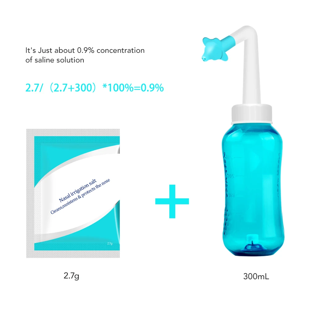 20 мешков Чистка носа соль 2,7 г/пакет для 300 мл Чистка носа Очиститель нети горшок носовой ирригатор система мытья носа триммер медицинский здоровый