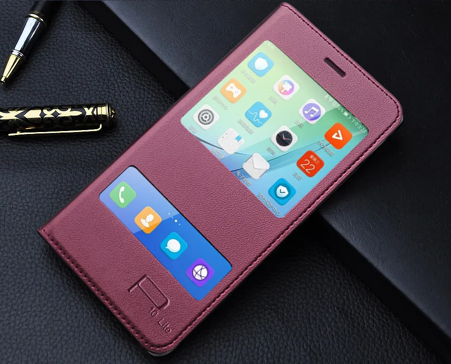 Huawei P10 Lite Case Flip Huawei P8 Lite Case Cover Huawei P9 Lite Case Flip Leather Window Case Luxury Huawei Nova Lite  (8)