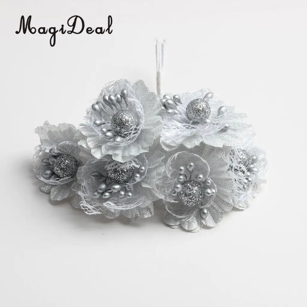 MagiDeal Beautiful Artificial Silk Flower Bouquet for DIY Garlands Wedding Garland Scrapbooking Gift Box Craft Project 4.5cm