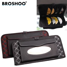 Broshoo 2 в 1 автомобиль Защита от солнца козырек tissue box держатель 14 диск аккуратные рукава cd dvd карты держатель Автомобильный Салонные аксессуары стиль