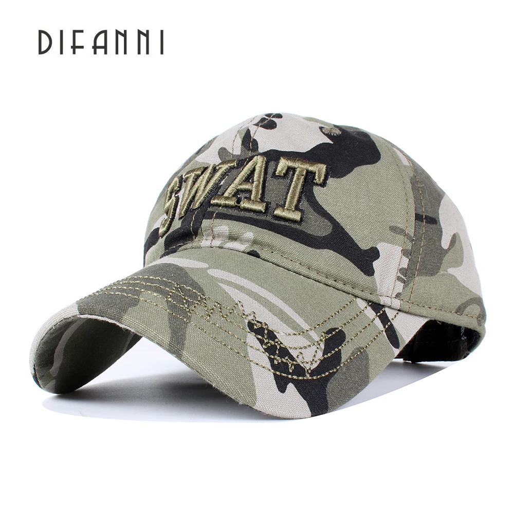 

Difanni Camouflague US Tactical Cap Mens Baseball Caps Brand SWAT Cap SWAT Hat Snapback Caps Cotton Adjustable Gorras Planas Man