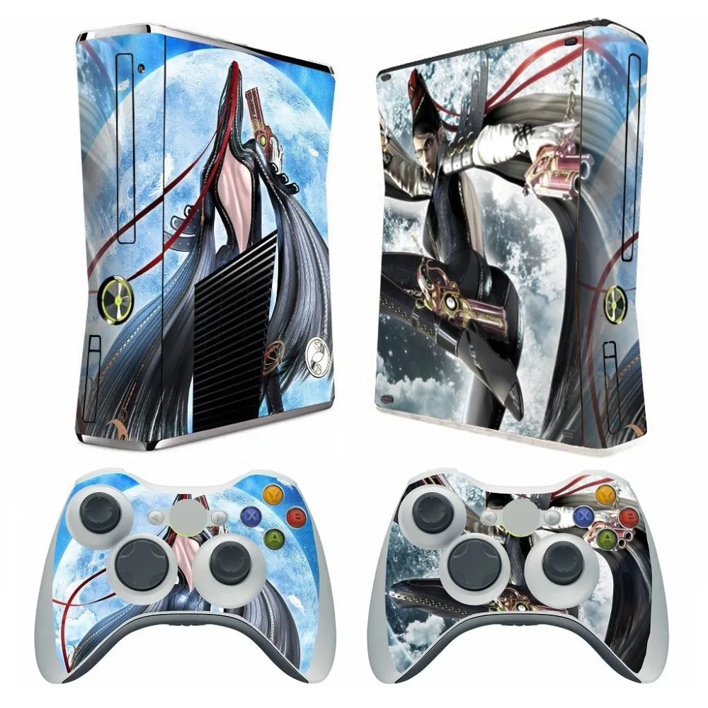 

X45 Vinyl Skin Sticker Protector for Microsoft Xbox 360 Slim and 2 controller skins Stickers for XBOX360 SLIM