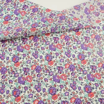 

Flowers Printed 100% Cotton Plain Fabric Fat Quarter Art Work Patchwork Garment Dress Tilda Doll Cloths for Gebinner's Practice