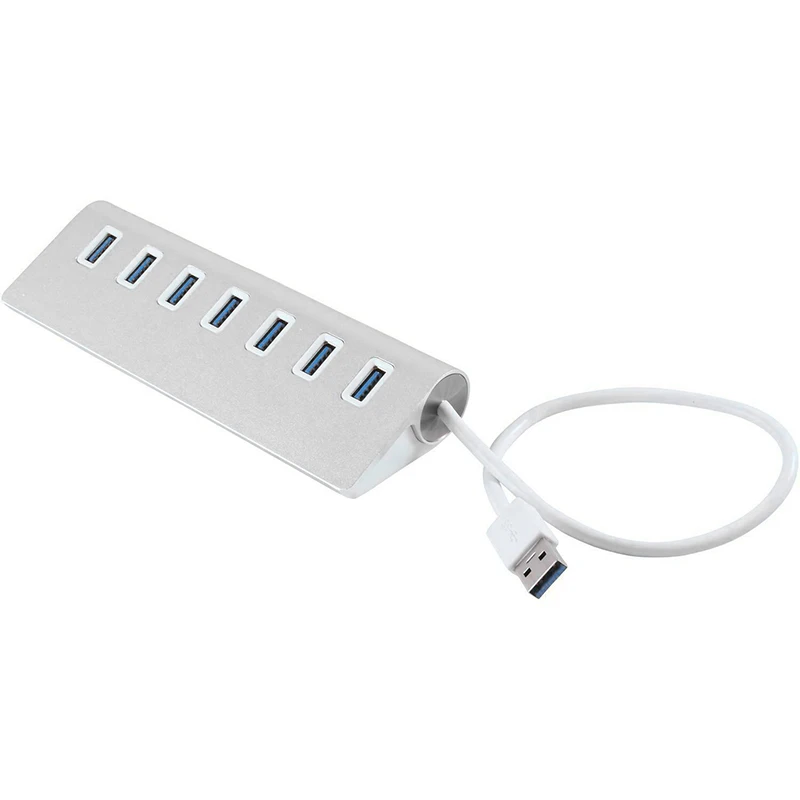 Алюминиевый Адаптер hub 7-Порты и разъёмы USB 3,0 5 Гбит/с для ПК, ноутбук, настольный компьютер портативный разъем комплектующие переходника