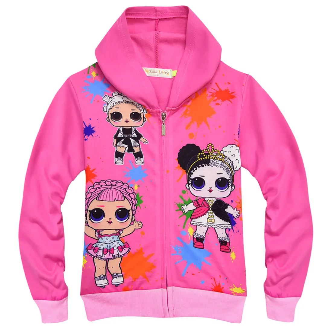

Kids Toddler Baby Jacket Girl Coat Spring Autumn Hooded Coat Clothes Infant Girls Clothing Sweatshirt Lol Doll Zipper Shirt top