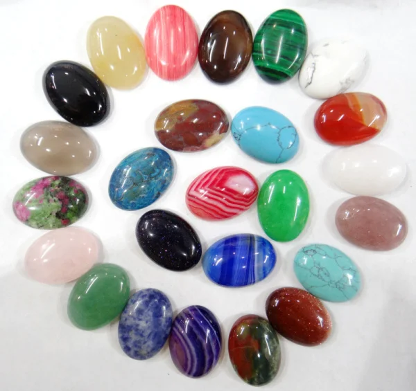 

wholesale fashion natural stone 18x25mm mixed Oval CAB cabochon for Jewelry&Clothes Accessories wholesale 12pcs/free shipping