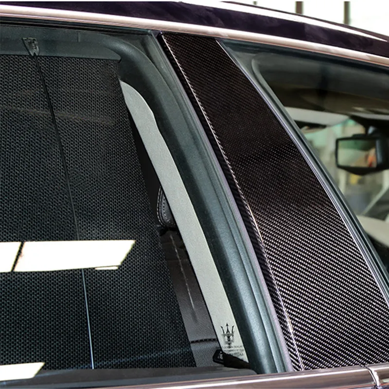 Для Maserati quattropor углерода Волокно окна автомобиля B Столп Обложка Накладка Стикеры для Maserati quattropor 2012-2015
