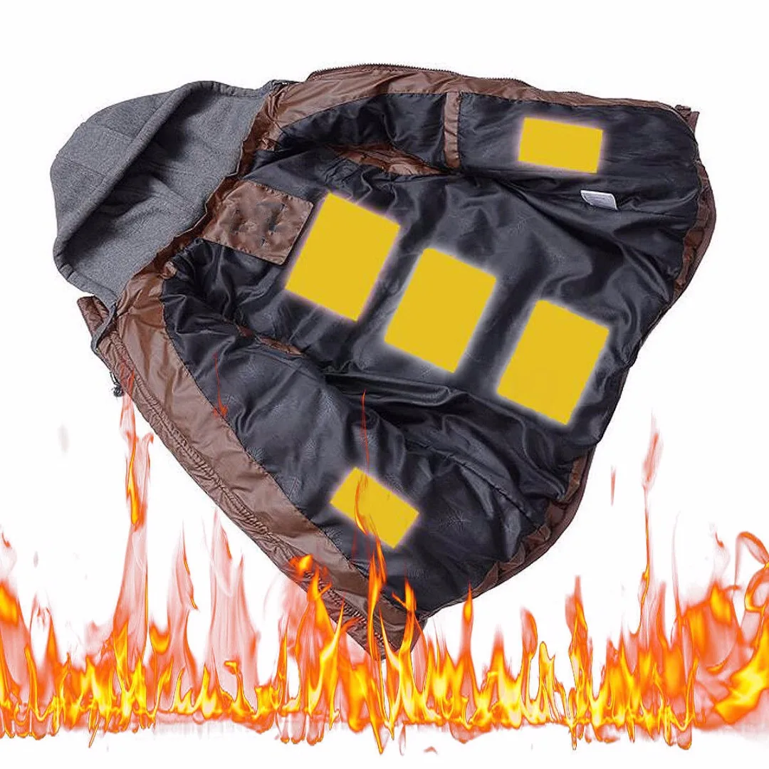 1 Set Black Electric Heating Pad Thermal Clothes Heated Jacket Mobile Warming Gear