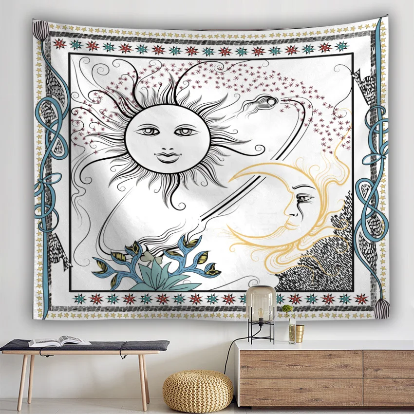 Солнце гобелен с Луной Созвездие гобелен в стиле бохо гобелен настенный tapiz pared настенный гобелен с мандалой