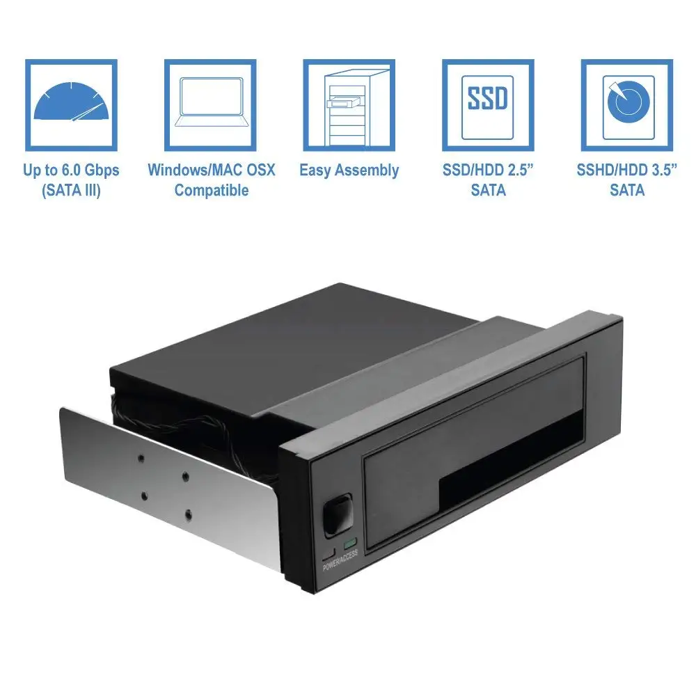 Hot Swap for SATA 6 Gbps ORICO Trayless Mobile Rack for 3.5 SATA III HDD into 5.25 Inch PC Bay