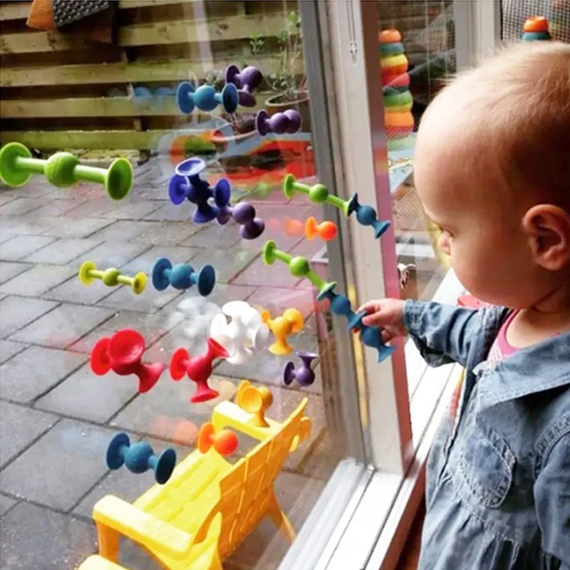 DIY Soft Silicone Building Blocks Sucker Educational Construction Toys For Boys Girls Gift Idea Assembled Sucker Toys 4