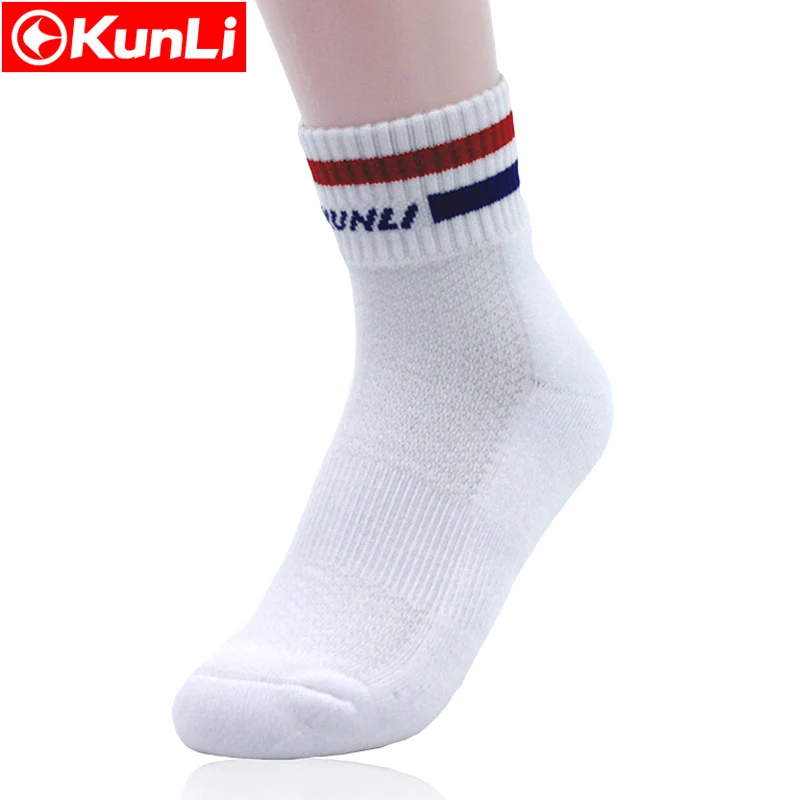 KUNLI женские брендовые носки спортивные носки для ракеток для бадминтона и тенниса быстросохнущие дышащие Теплые впитывающие пот антибактериальные для 4 сезона
