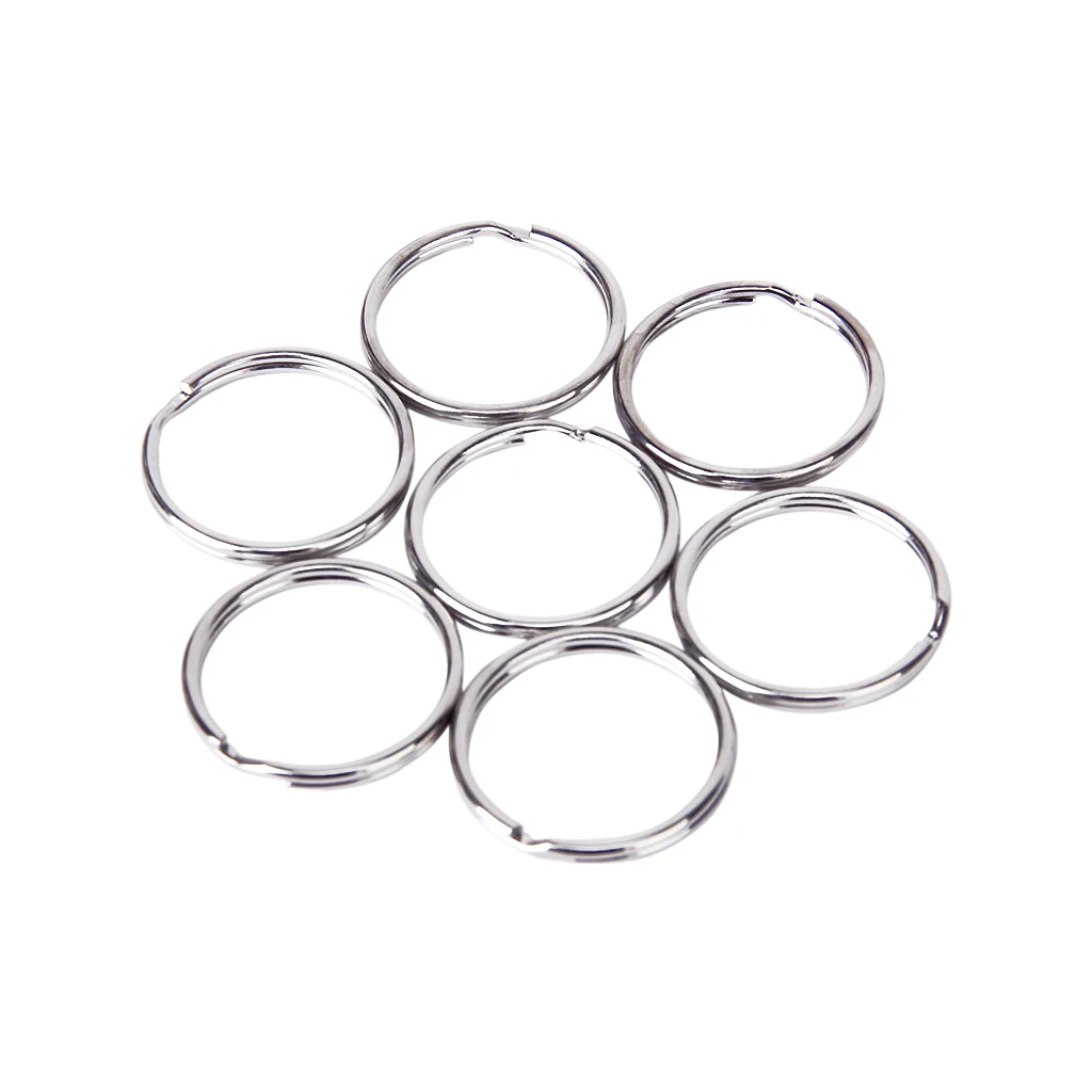 Phenovo 50Pcs Silver Metal Split Rings Keychains Durable key rings DIY Accessories 25mm