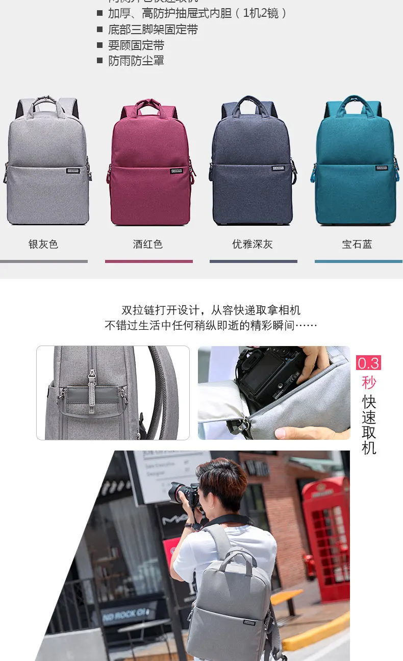 Caden Dslr камера сумка для Canon водонепроницаемый Mochila Fotografia рюкзак женский мужской повседневный модный фото рюкзак для DSLR камеры