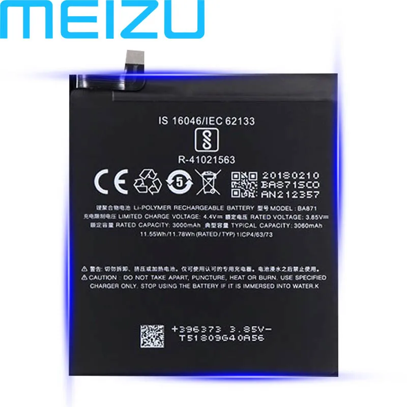 Meizu BT43C BA621 BA711 BA721 BA871 Батарея для Meizu Meilan NOTE 2 6 NOTE 5 6 M5 M6 M15 мобильного телефона+ номер для отслеживания