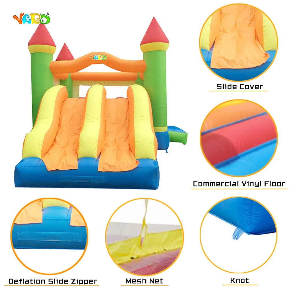 Надувной отскок дом Батут Замок препятствия двойные слайды 6,5*4,5*3,8 ...