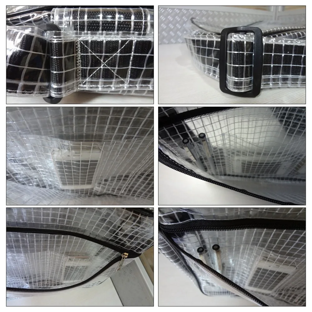 THINKTHENDO Anti-Static Clear PVC Engineer Tool Bag Crossbody Bag Shoulder Bag