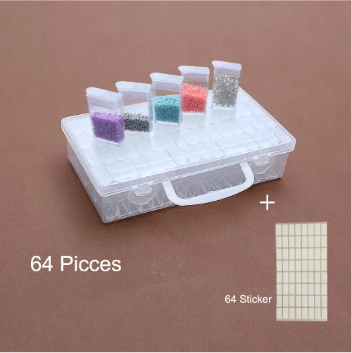 

2019 New 64pcs Diamond Painting Tools Beads Container Diamond Embroidery Stone Storage Boxes