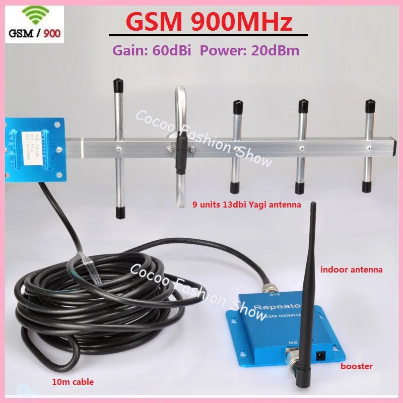 

Full Set GSM 900MHz Repetidor de sinal Cellular Signal Booster Repeater , FDD 2G GSM Mobile Phone Signal Amplifier + Antenna