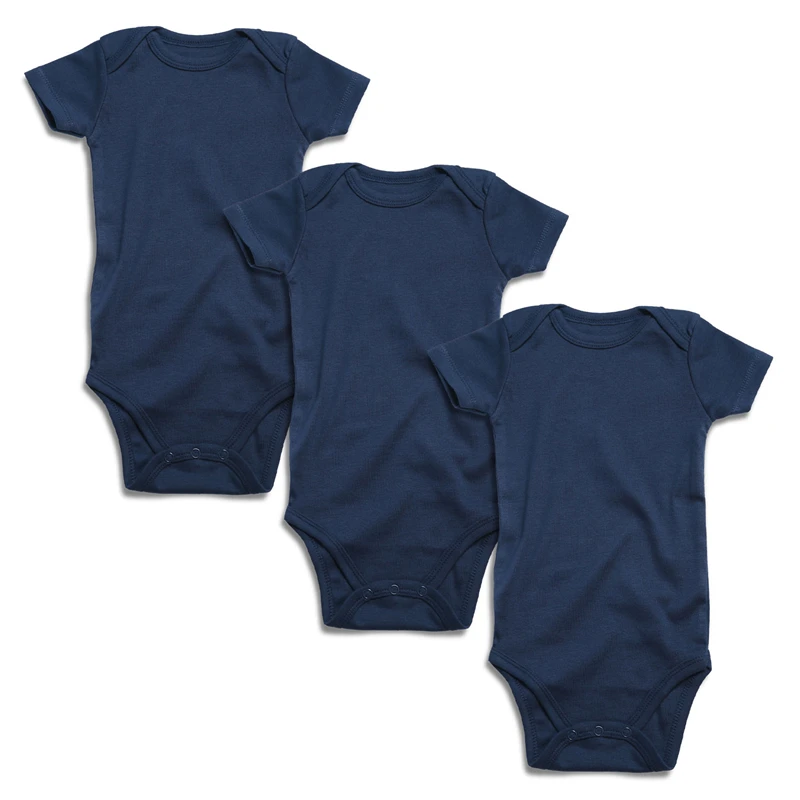 3pcs navy baby bodysuit short sleeve