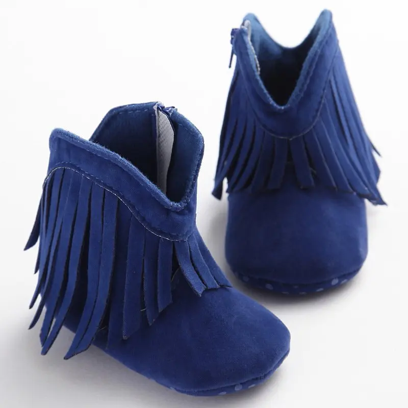 Moccasin Moccs Newborn Baby Girl Tassel Fringe Shoes Soft Soled Anti-slip Boots