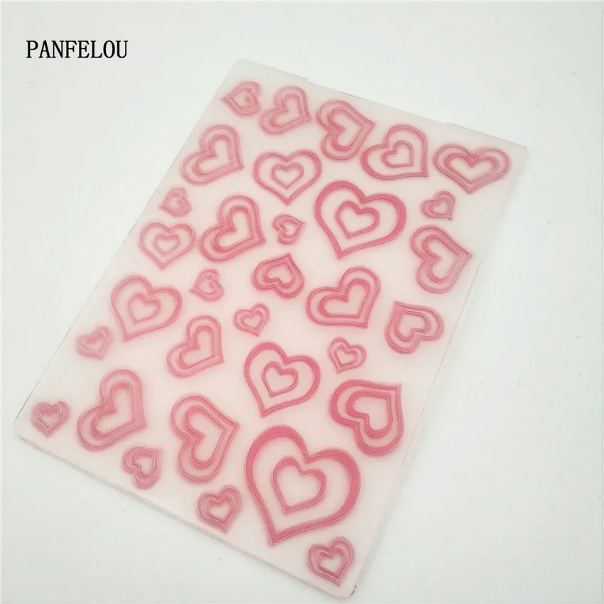 PANFELOU розовое сердце любовь карты памяти пластиковые для скрапбукинга DIY шаблон