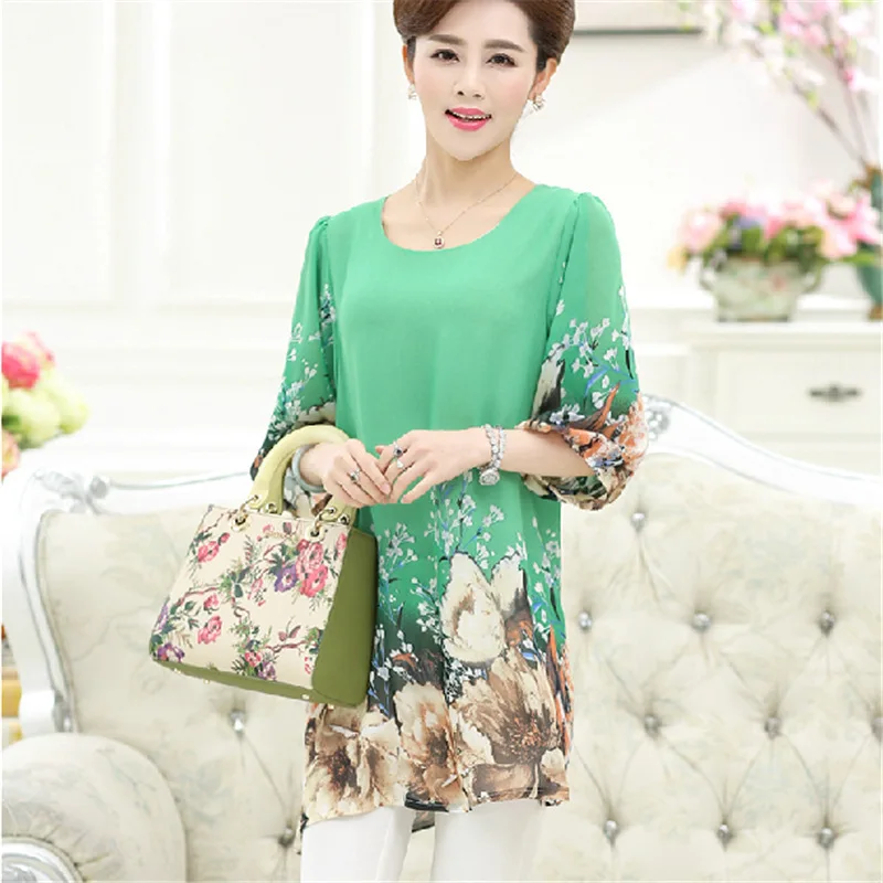 Новое высокое качество Blusa Femininas модные женские топы шифоновые рубашки для мамы и