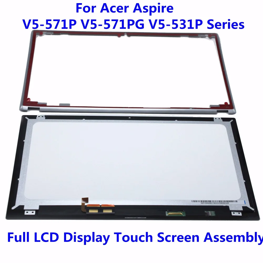 Full LCD Display Touch Screen Assembly + Frame For Acer Aspire V5 571P