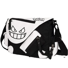 New Canvas Pokemon Shoulder Bag Boy Girl Pocket Monster Gengar School Bags for Teenagers Messenger Bag